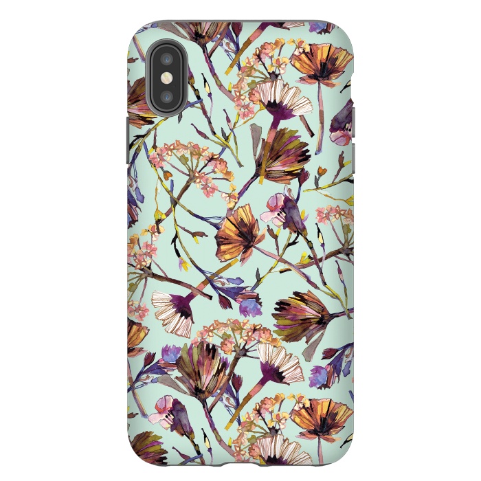 iPhone Xs Max StrongFit Dry Spring Flowers by Ninola Design