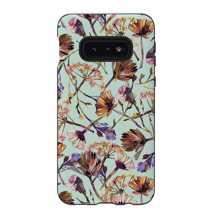 Galaxy S10e StrongFit Dry Spring Flowers by Ninola Design