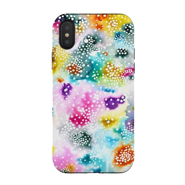 iPhone Xs / X StrongFit Experimental Watercolor Marble by Ninola Design