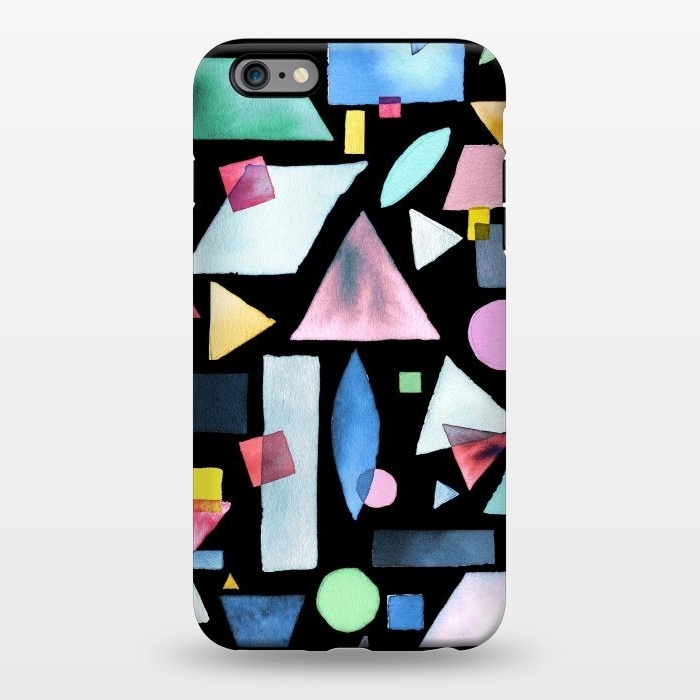 iPhone 6/6s plus StrongFit Geometric Pieces Black by Ninola Design