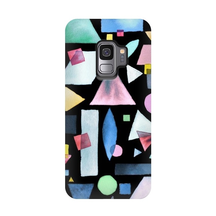 Galaxy S9 StrongFit Geometric Pieces Black by Ninola Design