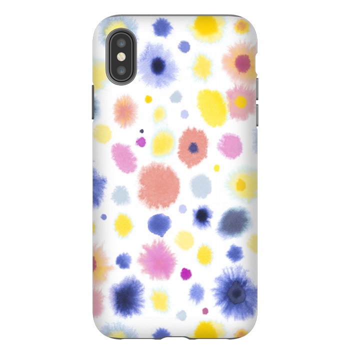 iPhone Xs Max StrongFit Soft Watercolor Dots by Ninola Design