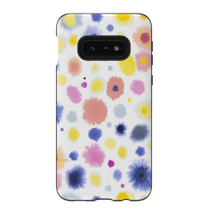 Galaxy S10e StrongFit Soft Watercolor Dots by Ninola Design
