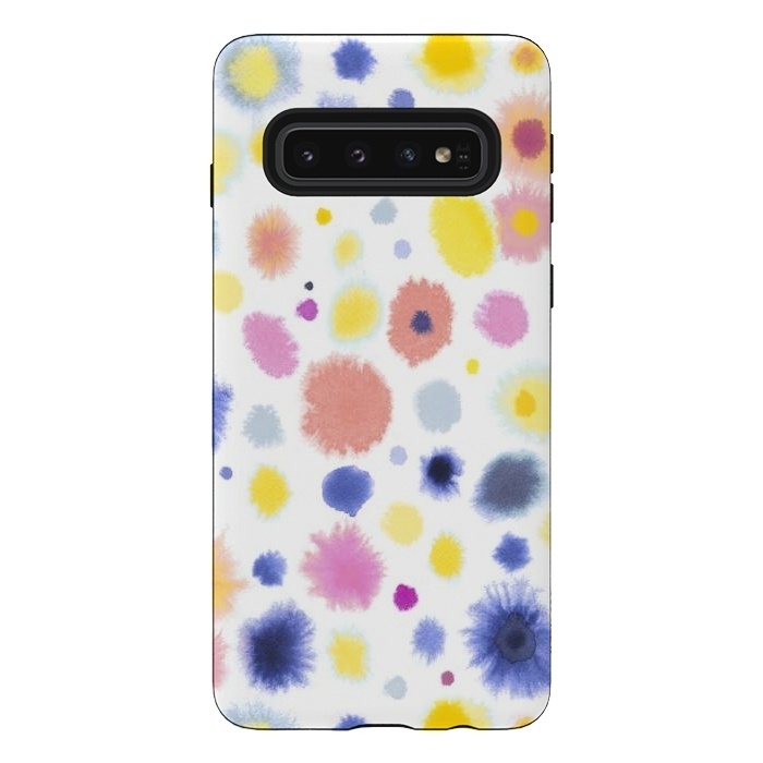 Galaxy S10 StrongFit Soft Watercolor Dots by Ninola Design