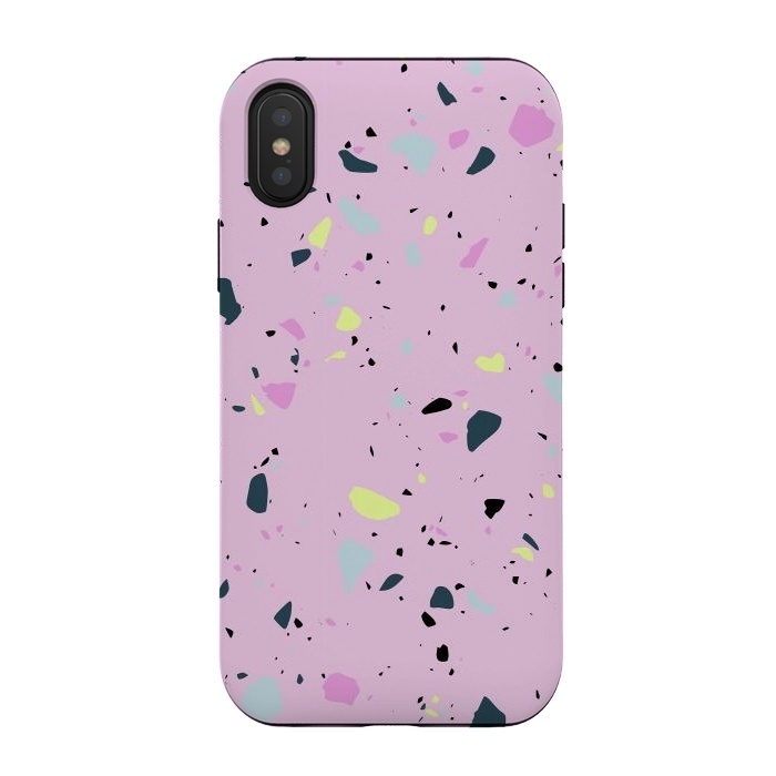 iPhone Xs / X StrongFit Terrazo Pink by Ninola Design