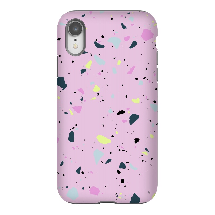 iPhone Xr StrongFit Terrazo Pink by Ninola Design