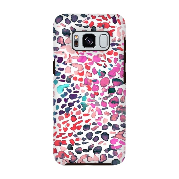 Galaxy S8 StrongFit Speckled Painting Pink by Ninola Design