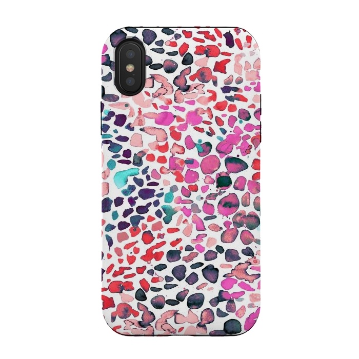 iPhone Xs / X StrongFit Speckled Painting Pink by Ninola Design