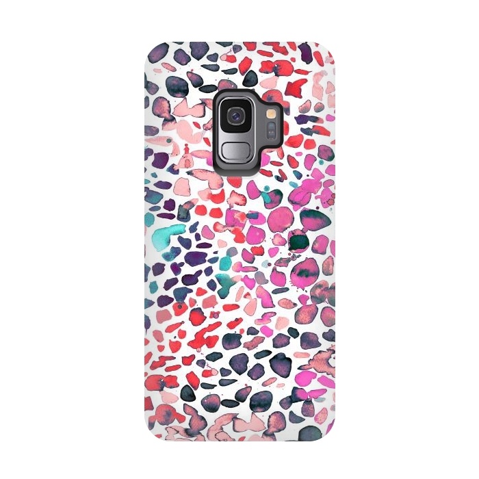 Galaxy S9 StrongFit Speckled Painting Pink by Ninola Design