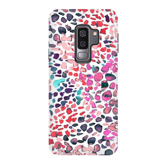 Galaxy S9 plus StrongFit Speckled Painting Pink by Ninola Design