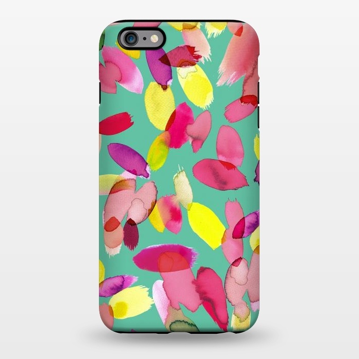 iPhone 6/6s plus StrongFit Watercolor Petals Green by Ninola Design