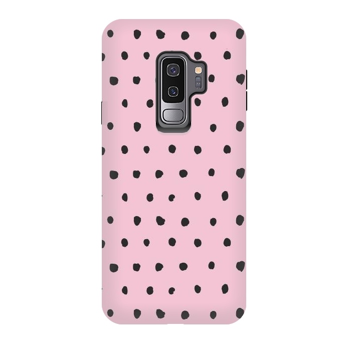 Galaxy S9 plus StrongFit Artsy Dots Pink by Ninola Design