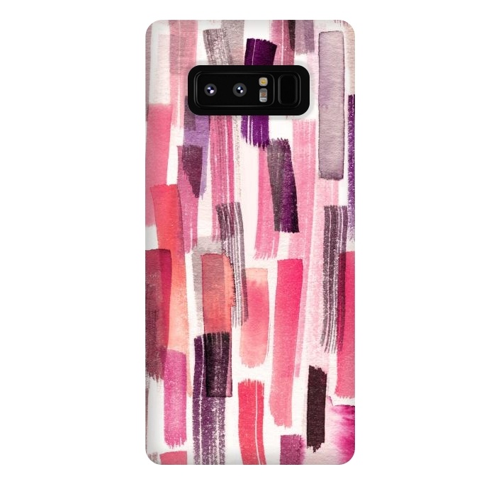 Galaxy Note 8 StrongFit Colorful Brushstrokes Living Coral by Ninola Design