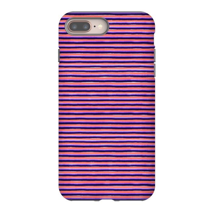 iPhone 7 plus StrongFit Marker Colorful Coral Stripes by Ninola Design