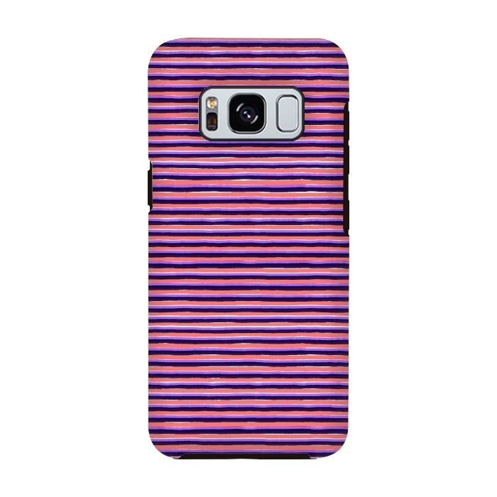 Galaxy S8 StrongFit Marker Colorful Coral Stripes by Ninola Design