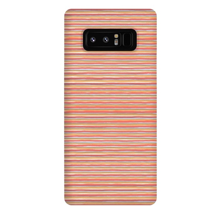 Galaxy Note 8 StrongFit Multi Marker Stripes Summer Coral by Ninola Design