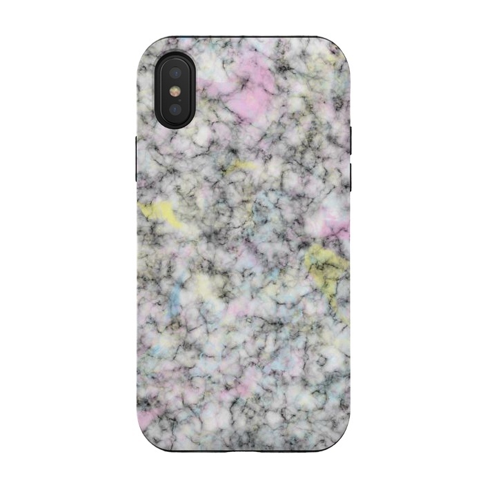 iPhone Xs / X StrongFit Watercolor Strokes on Marble by Ninola Design