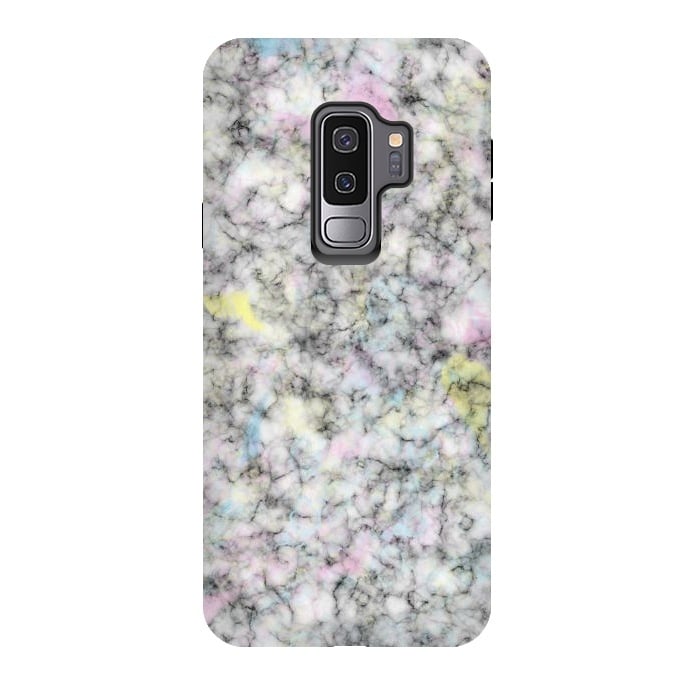 Galaxy S9 plus StrongFit Watercolor Strokes on Marble by Ninola Design