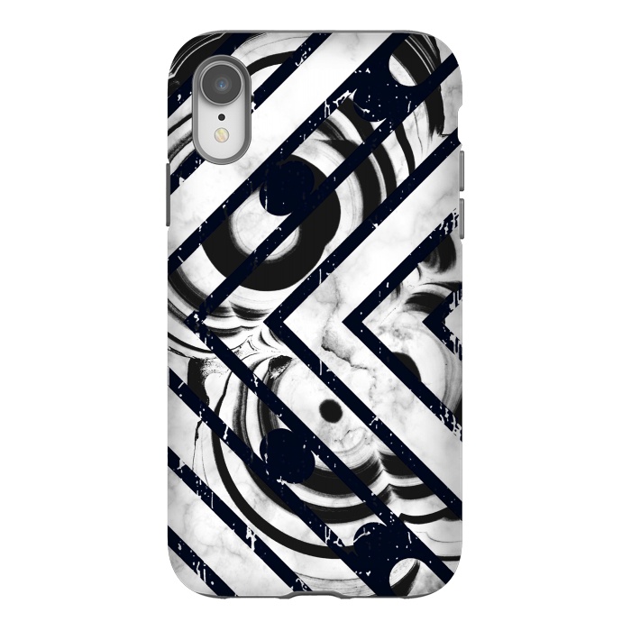 iPhone Xr StrongFit Monochrome marble stripes by Oana 