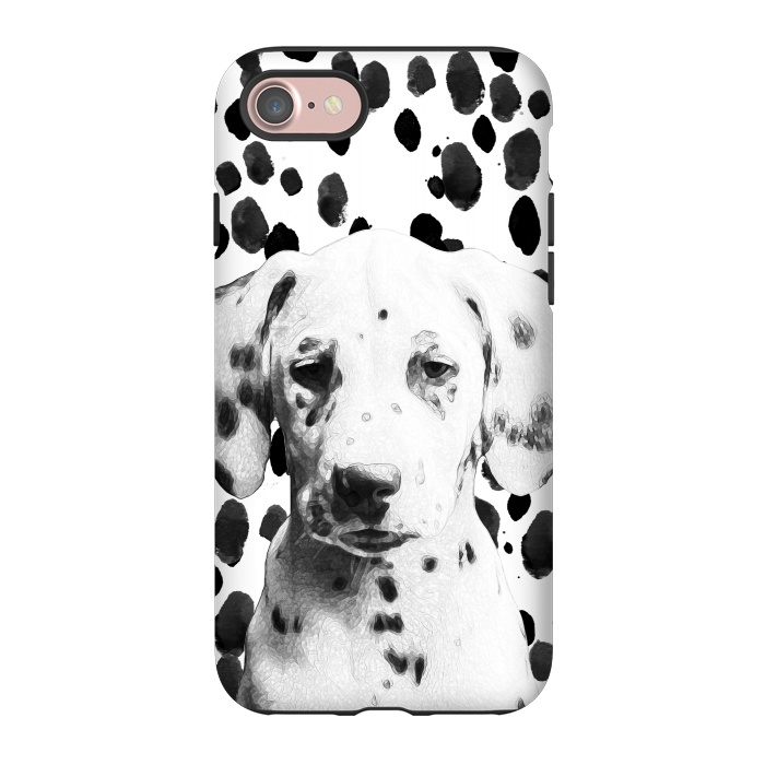 iPhone 7 StrongFit Cute dalmatian puppy and ink spots by Oana 