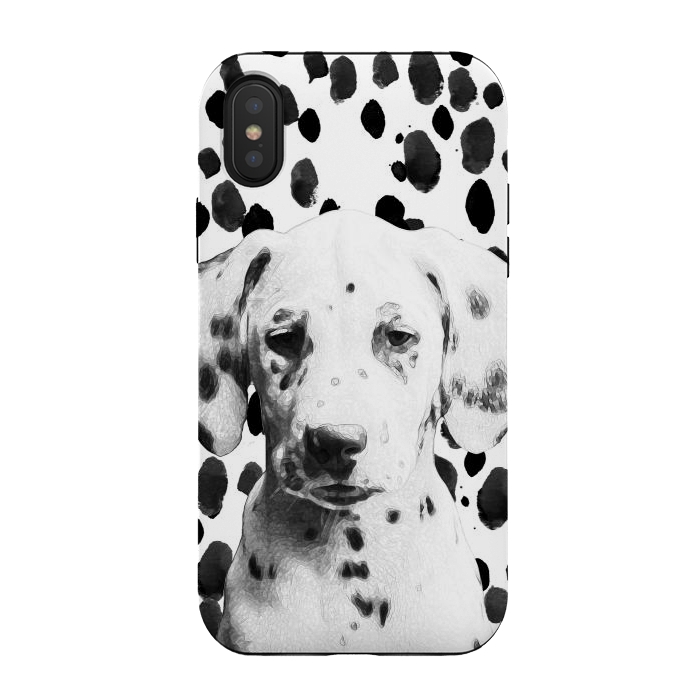 iPhone Xs / X StrongFit Cute dalmatian puppy and ink spots by Oana 