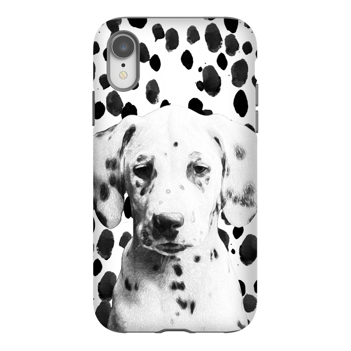 iPhone Xr StrongFit Cute dalmatian puppy and ink spots by Oana 