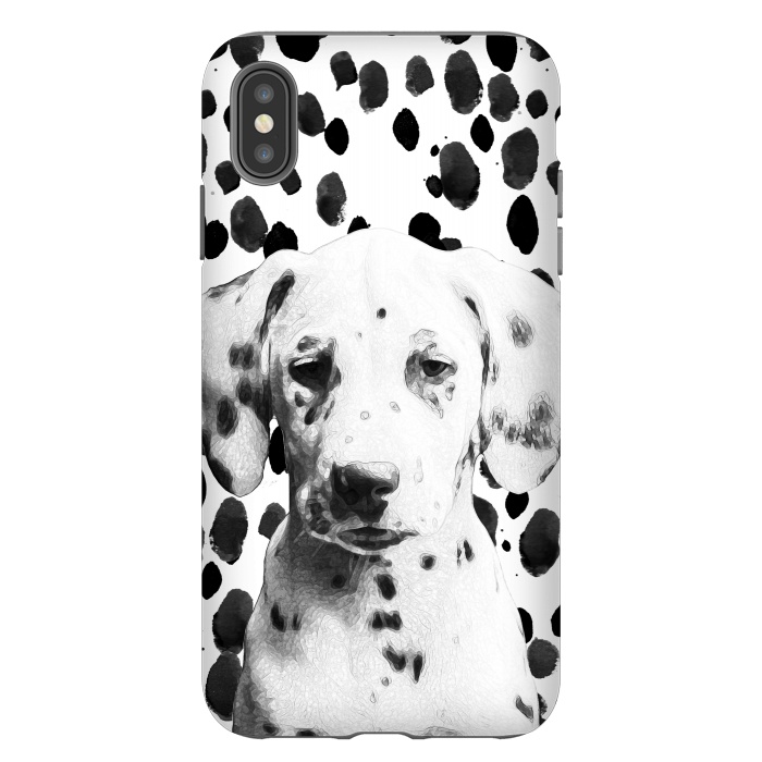 iPhone Xs Max StrongFit Cute dalmatian puppy and ink spots by Oana 