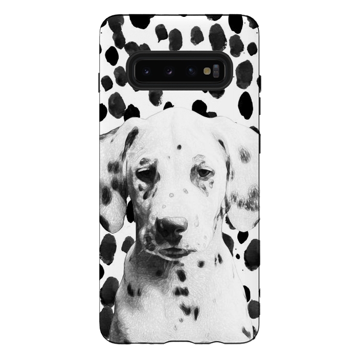 Galaxy S10 plus StrongFit Cute dalmatian puppy and ink spots by Oana 