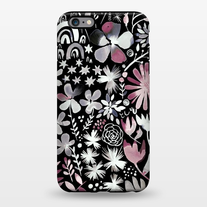 iPhone 6/6s plus StrongFit Winter Ink Dark Flowers by Ninola Design