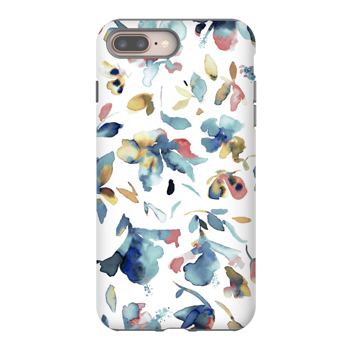 iPhone 7 plus StrongFit Watery Blue Hibiscus by Ninola Design