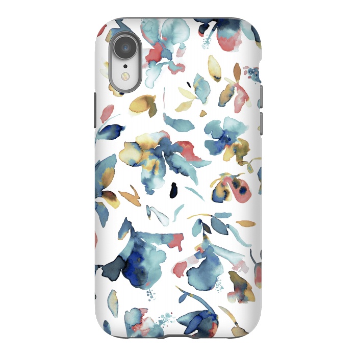 iPhone Xr StrongFit Watery Blue Hibiscus by Ninola Design