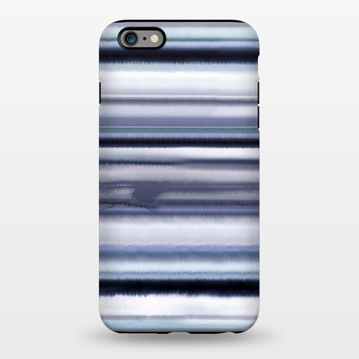 iPhone 6/6s plus StrongFit Ombre Stripes Watercolor Blue by Ninola Design