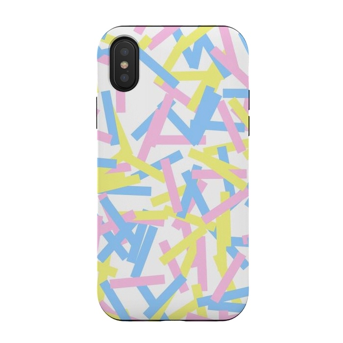 iPhone Xs / X StrongFit Rectangular Confetti Pastel by Ninola Design