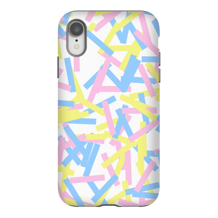 iPhone Xr StrongFit Rectangular Confetti Pastel by Ninola Design