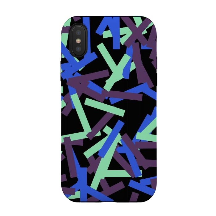 iPhone Xs / X StrongFit Rectangular Confetti Neon by Ninola Design