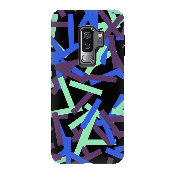 Galaxy S9 plus StrongFit Rectangular Confetti Neon by Ninola Design