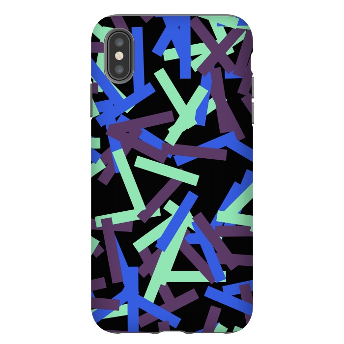 iPhone Xs Max StrongFit Rectangular Confetti Neon by Ninola Design