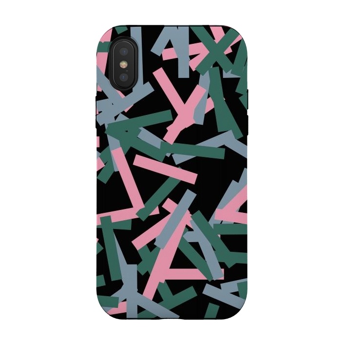 iPhone Xs / X StrongFit Rectangular Confetti Pink by Ninola Design