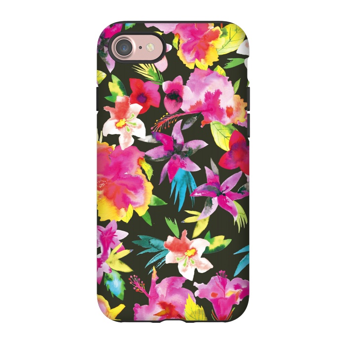 iPhone 7 StrongFit Caribbean Flowers and Palms by Ninola Design