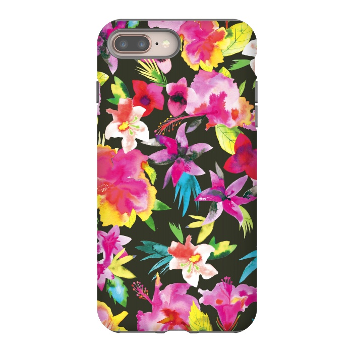iPhone 7 plus StrongFit Caribbean Flowers and Palms by Ninola Design
