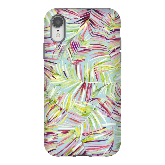 iPhone Xr StrongFit Tranquility Tropical Palms by Ninola Design
