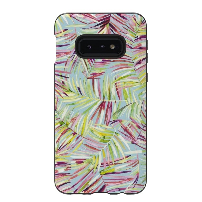 Galaxy S10e StrongFit Tranquility Tropical Palms by Ninola Design