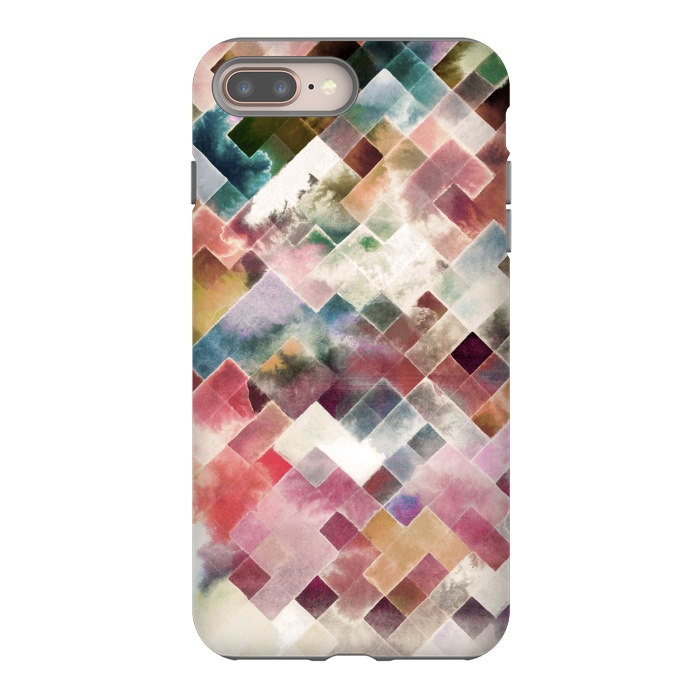 iPhone 7 plus StrongFit Moody Geometry Multicolored by Ninola Design