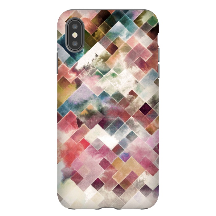 iPhone Xs Max StrongFit Moody Geometry Multicolored by Ninola Design