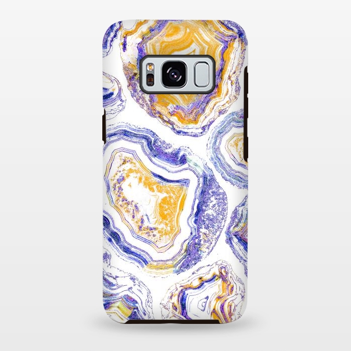 Galaxy S8 plus StrongFit Agate gemstone marble colorful painting by Oana 