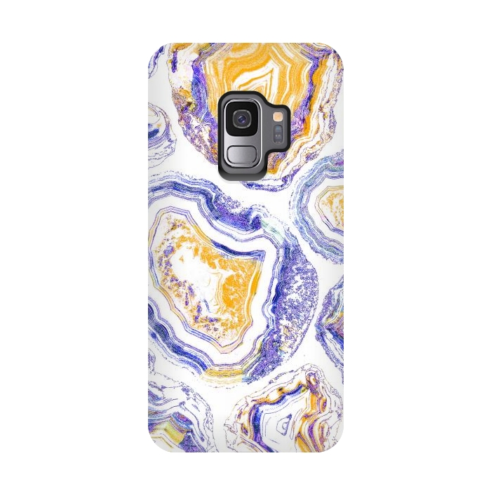 Galaxy S9 StrongFit Agate gemstone marble colorful painting by Oana 