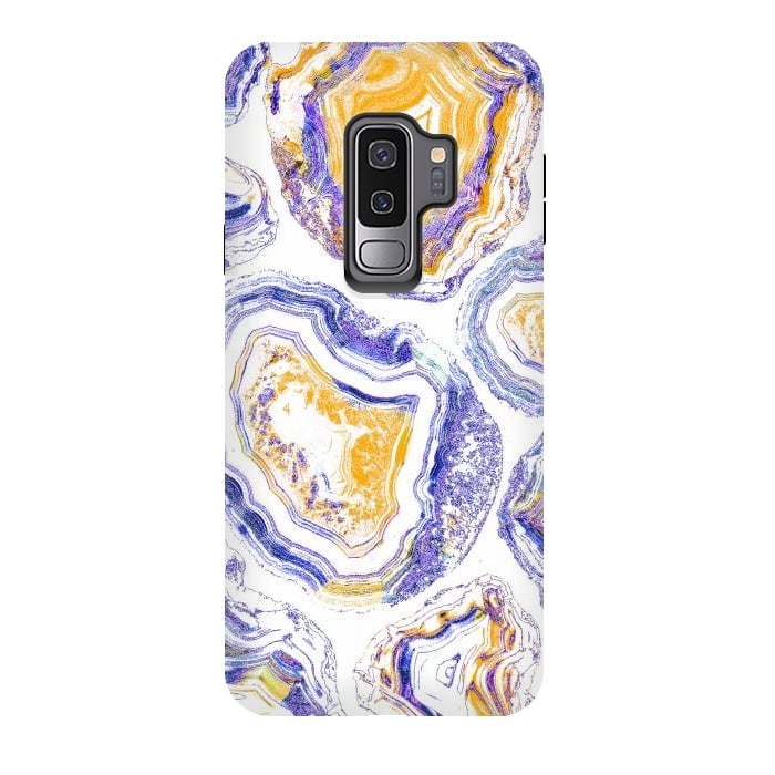 Galaxy S9 plus StrongFit Agate gemstone marble colorful painting by Oana 