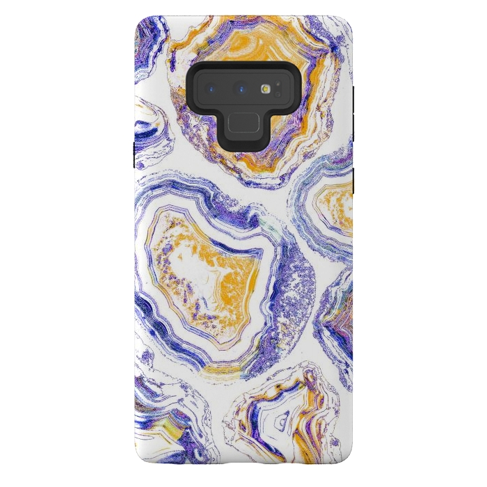 Galaxy Note 9 StrongFit Agate gemstone marble colorful painting by Oana 