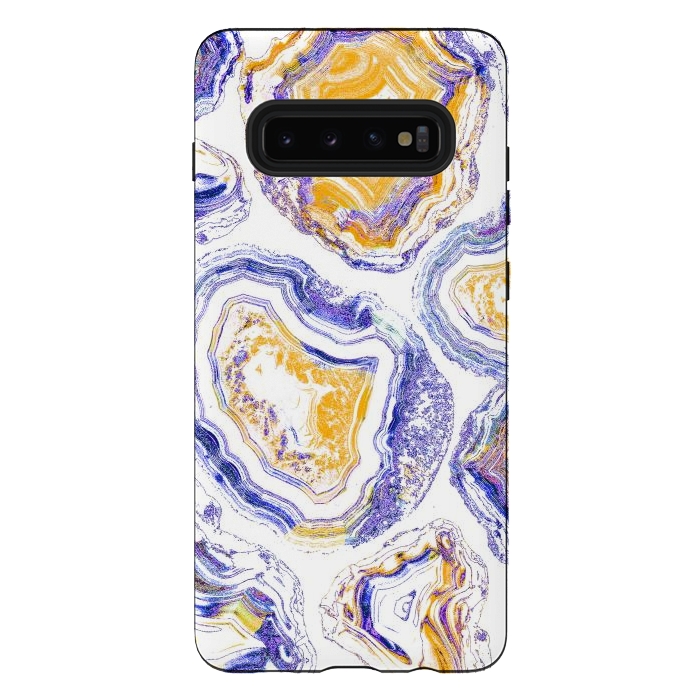 Galaxy S10 plus StrongFit Agate gemstone marble colorful painting by Oana 