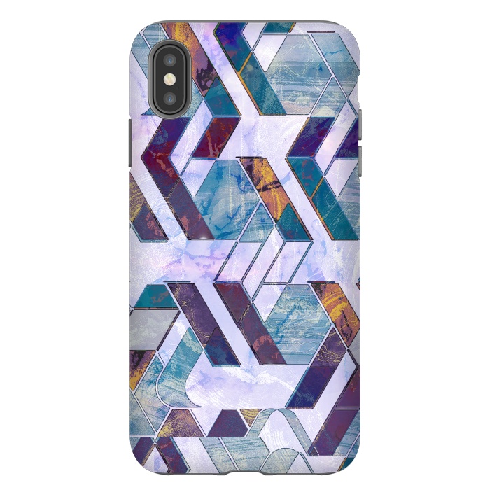 iPhone Xs Max StrongFit Pastel geometric marble tiles by Oana 